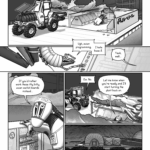 Bip: Instead you'd rather dodge sharp metal? Talita: I had tin snips and didn't expect to revisiting. Go plug in already, wiseass. She kneels down in front of one of the console cabinets with a pair of needle nose pliers. The electrician worm climbs out to the end of one of the front loader's arms, carrying a cable jack. It plugs this into a port on the side of a console. Bip: Ugh, avian programming. I hate base 8. Talita: Yeah well… If you’d rather work these itty bitty avian switch boards instead… She pushes up the sliding cover on the console cabinet to reveal the tiny rows of switches, breakers, and controls. Bip: Ew. No. Talita: Let me know when you’re ready and I’ll start turning the plant back on. The plant is shown from outside at a distance in the junkyard. Quietly, the lights next to its door turn back on.