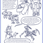 xXGundamfan0087Xx asked: Killian, according your long life labor skills with mechanics and vast experience on the field of technology, could you agree on the viability of humanoid robots of particularly giant size? Killian: Ah, gigaweight upright walkers…. A beautiful dream that’s a royal pain in the ass to actually design… In battle mech competitions, gigaheavy walker mechs tend to be quadrupeds or dino-bipeds. Weight goes up exponentially with bot size, and the biggest bot classes often can't get back up after getting knocked down. Going gigaweight on top heavy designs with fiddly balancing like upright walkers just results in unimpressive, short, and expensive slap fights. There are some lighter upright walker competition classes in battle robot competitions, but they’re generally smaller than the average typ. The scale is less impressive, sure, but the fights are MUCH longer, and, in my opinion… waaay more exciting. Honestly, I prefer the good old fashioned tank types. Pete Pounder is my all time champ for Martian Mech Madness. Can’t go wrong with low center of gravity and a big fucking hammer!