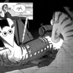 Talita rolls her eyes and heaves a great sarcastic sigh out of her excurrent nostrils, pushing to get up from the floor where she had been eavesdropping to join the adults. Then, she sees outside the cross section. There, pinned to the surface of the abyssal ooze with a colossal harpoon, is the twisted wreck of a small jet airplane. Coating its peeling metal skin and choking its turbines are growths of bacterial slime and anemones, and the rotting crevices of its shattered frame play house to octopuses, fish, brittle stars, and crabs. Twining through the rotting ribs of the fuselage is Bip's avatar, hundreds of meters long and composed from billions of glowing marine snow particles, making its body shine a brilliant white in the darkness of the abyss. Its head emerges from a great hole torn in the roof of the cockpit, reclining on the nose of the plane with folded arms. The harpoon lodged against the ribs of the plane pierces its chest, as if to trap them inside the wreck. It is looking at Talita.