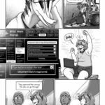 Talita, finished attaching the robotic hand, leans on an elbow on the nose rig of the front loader and slumps her face against her palm in exhausted resignation. Talita: Easier said than done. I have so few people in my social circle, I can't afford to burn bridges. And now you and Gillie are going back to Nexus Jovia… And I'm helping Bip leave in a convoy to Nexus Jovia... And I'm still stuck here. On Gillie's laptop screen, the BFGC web portal page is displaying the approval status of a customs tracking number. It rolls over from "pending" to "shipping batch approved." Gillie: Haha! She pumps a fist in the air in triumph and signs to Idrisah, grinning. Gillie: (ASL) They approved the convoy! The ship can go through! Idrisah looks between her and Talita in nervous silence. Gillie's smile falls in confusion.