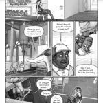 The work crew re-enters the plant at the end of the workday, announced by the beep beep beep of the airlock door. Talita wanders into the sorting area of the plant, looking worriedly over her shoulder. She finds Tod talking to a couple of internal mechanics interns, and Killian hanging from beam by their prehensile tail while working on cyclone sorter. Talita: Have you guys seen Mel? I need to talk to them. Tod: Weren't they busy giving the centaurs a house tour? Killian: Nah, I think I saw them in the plant today. They twist around in their suspended position to look at Talita. Killian: Oh, and your new crew is centaurs! Tod: Surprise. Killian: Have you met them yet? Talita: No, I’ll… um… Get there.