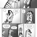 The largest adult centaur with the massive scar on their face walks up to Talita, lower lip down and trunk curled upwards. They are slightly shorter than Talita, with a stocky build, longer body feathers, and no visibly defined muscles like Talita's. Scarred centaur: You with the wide eyes. You are named Talita? Talita flinches back, grimacing in alarm with her mane feathers standing on end. The other centaur pauses, lowering their trunk, tightening their lips, and turning their head to look at Talita with their remaining eye. Scarred centaur: …Sorry, did I approach too quickly? Talita grabs her face as if to close her jaw. Talita: N–no, you’re fine! I–uh–didn't expect to be meeting you all so soon. …What were your names…? Verengt: We are the Gwailer clan. I am Verengt, the matriarch. Verengt points at their face with two extended center fingers. Their trunk is curled up, nostrils flared, and their eyes half-lidded.